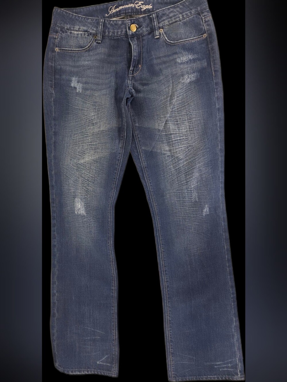 American Eagle Jeans Women's Straight Jeans - Faded Blue